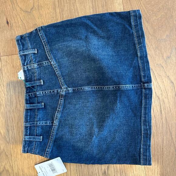 Free People | NWT Dark Blue Denim Skirt-26 - Picture 3 of 4